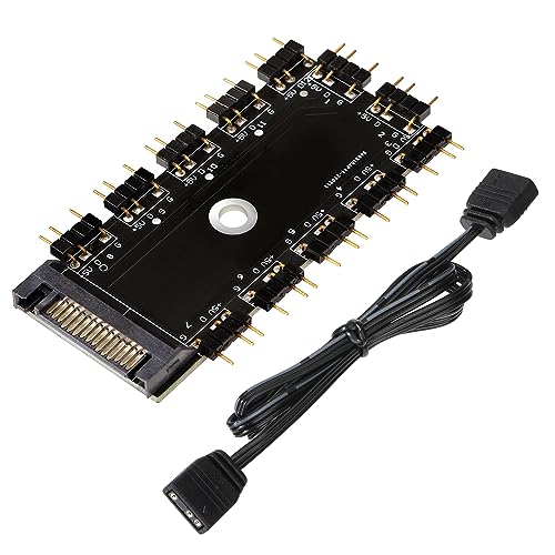 LANMINGLEL Contrôleur SATA 5 V 3 broches ARGB alimentation bande lumineuse télécommande avec mode d'éclairage intégré