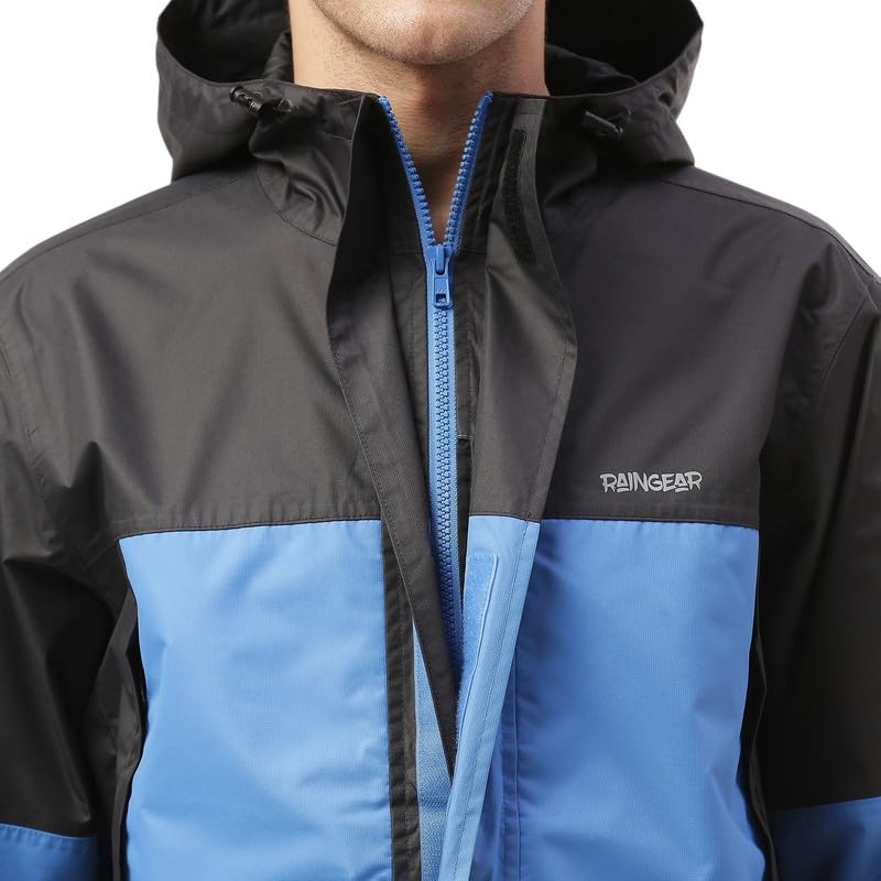 Image of Zeel Raingear Stylish Rain Jacket for Men Waterproof for Bike Riders with Adjustable Hood along with inner pockets,Waterproof Rainwear with Lightweight Polyester Jacket, ZRR011