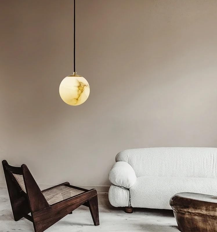 Lampe Suspendue en Cuivre et Marbre de Luxe pour un Éclairage Chic