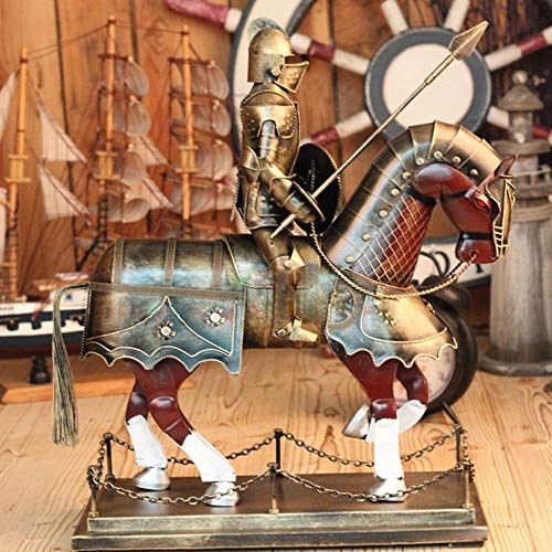 Armure de guerrier rétro en fer forgé décoration médiévale de salon 40cm - 5