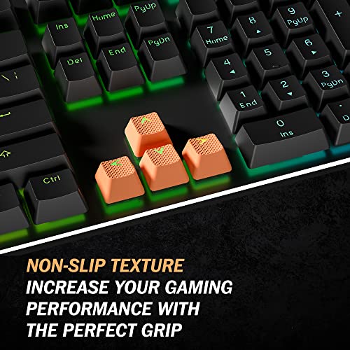 Image of HK Gaming Rubber Keycaps Set | Anti-Slip Texture | Doubleshot Backlit Keycap Set | 23 Keys OEM Profile Key Set | for Mechanical Keyboard | Compatible with Cherry MX, Gateron, Kailh | Orange