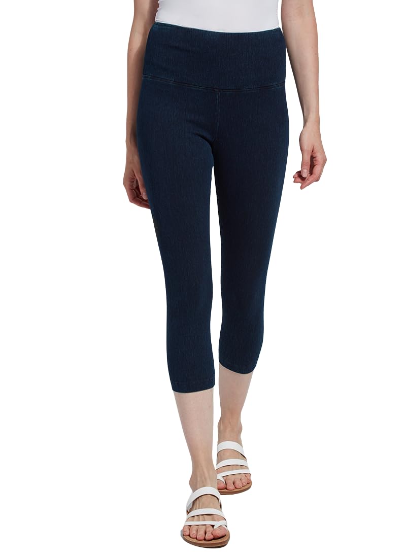 Lyssé Women's Denim Capri Leggings, Indigo, Large