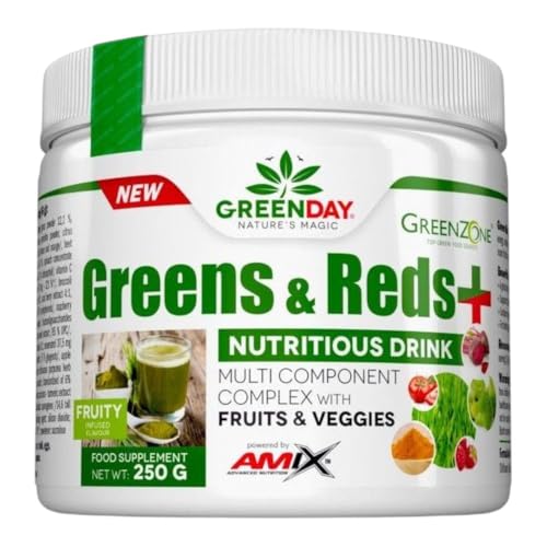 AMIX - Suplemento Alimenticio - Greens & Reds en Formato de 250 Gramos - Gran Aporte de Vitaminas y Minerales - Mejora la Salud y Ayuda a Proteger tu Cuerpo