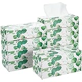 Thenshop 12 Packs Facial Tissues Boxes Bulk Soft Facial Tissues 2 Ply Box Green Eucalyptus Leaves Facial Tissues Boxes Smooth Flat Box of Tissues 120 Tissues Per Box, 1440 Total for Home Office Store