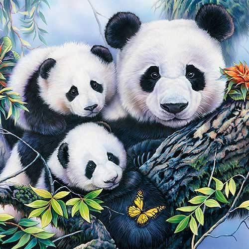 4 servilletas de papel para decoupage – 3 capas, 33 x 33 cm – Panda – Ambiente (4 servilletas individuales para manualidades y servilletas)