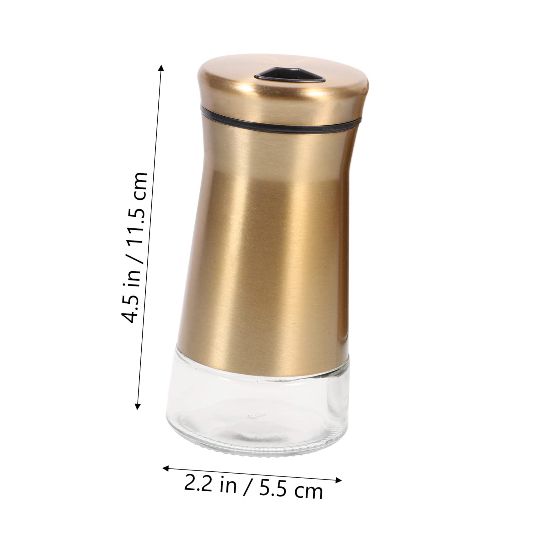 OFFSCH 2 Piece Condiment Bottles Stainless Steel Glass Pepper Shakers Holder Kitchen Salt Jars for Household Restaurant and Dining