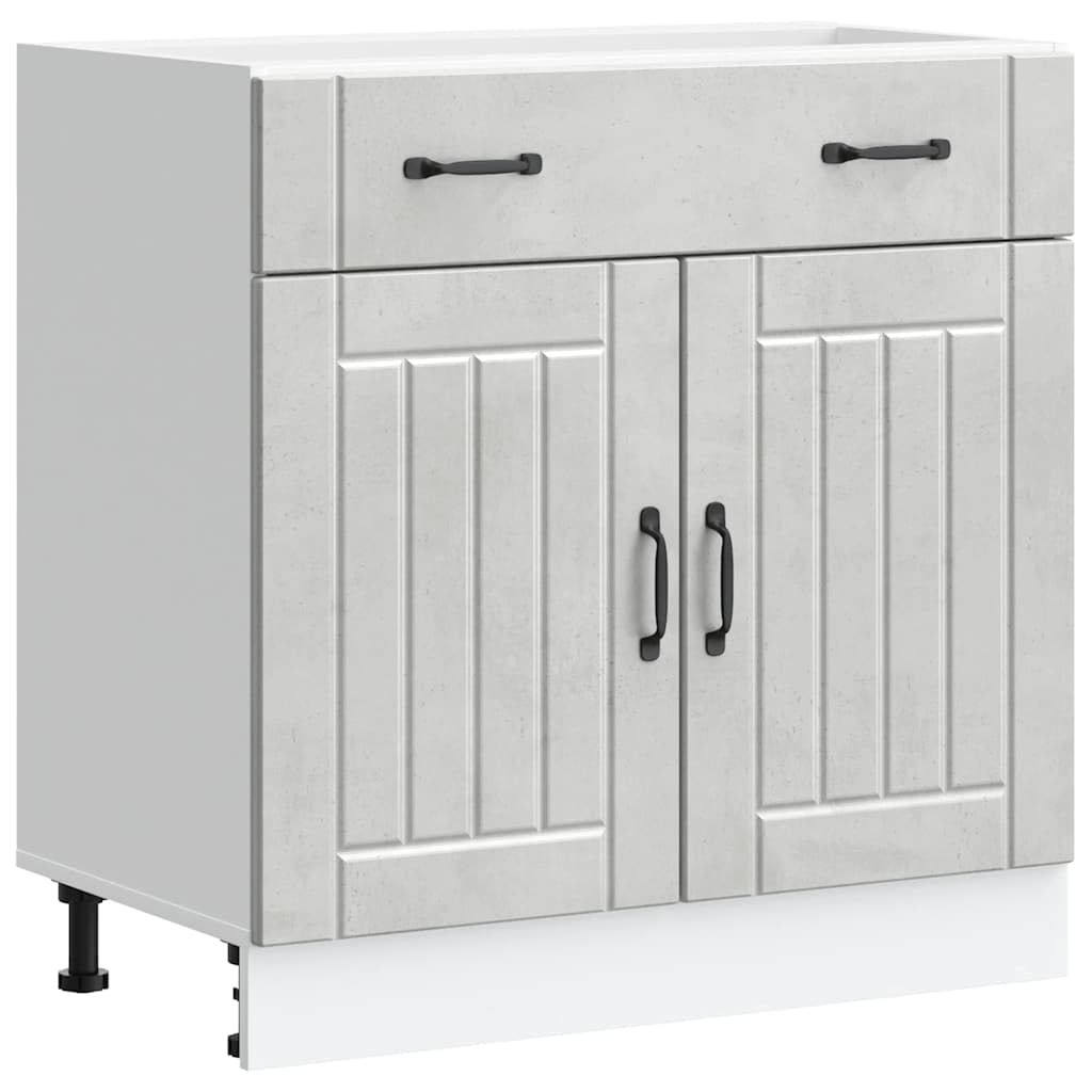 vidaXL Kitchen Base Cabinet Lucca Concrete Grey Engineered Wood, sink base cabinet, base kitchen cabinet with drawer, sink base unit