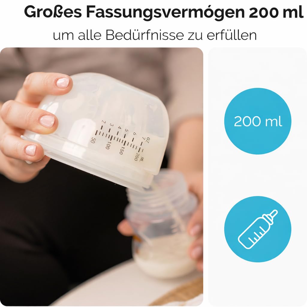 Amme Elektrische Milchpumpe Doppelmilchpumpe Leise Tragbar Wiederaufladbar 3 Modi 9 Stufen LCD Display Komfort Stillen Unterwegs Einfach zu Reinigen Kompakt Ergonomisch