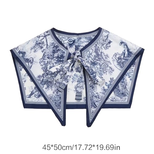 Scarf,Women Scarf Detachable Collar Print Shawl Wrap Cape2