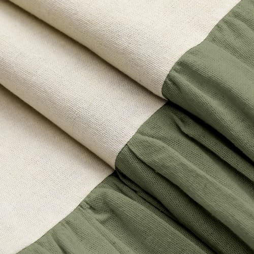 Awellife Farmhouse Shower Curtain Sage Green Boho Style for Bathroom