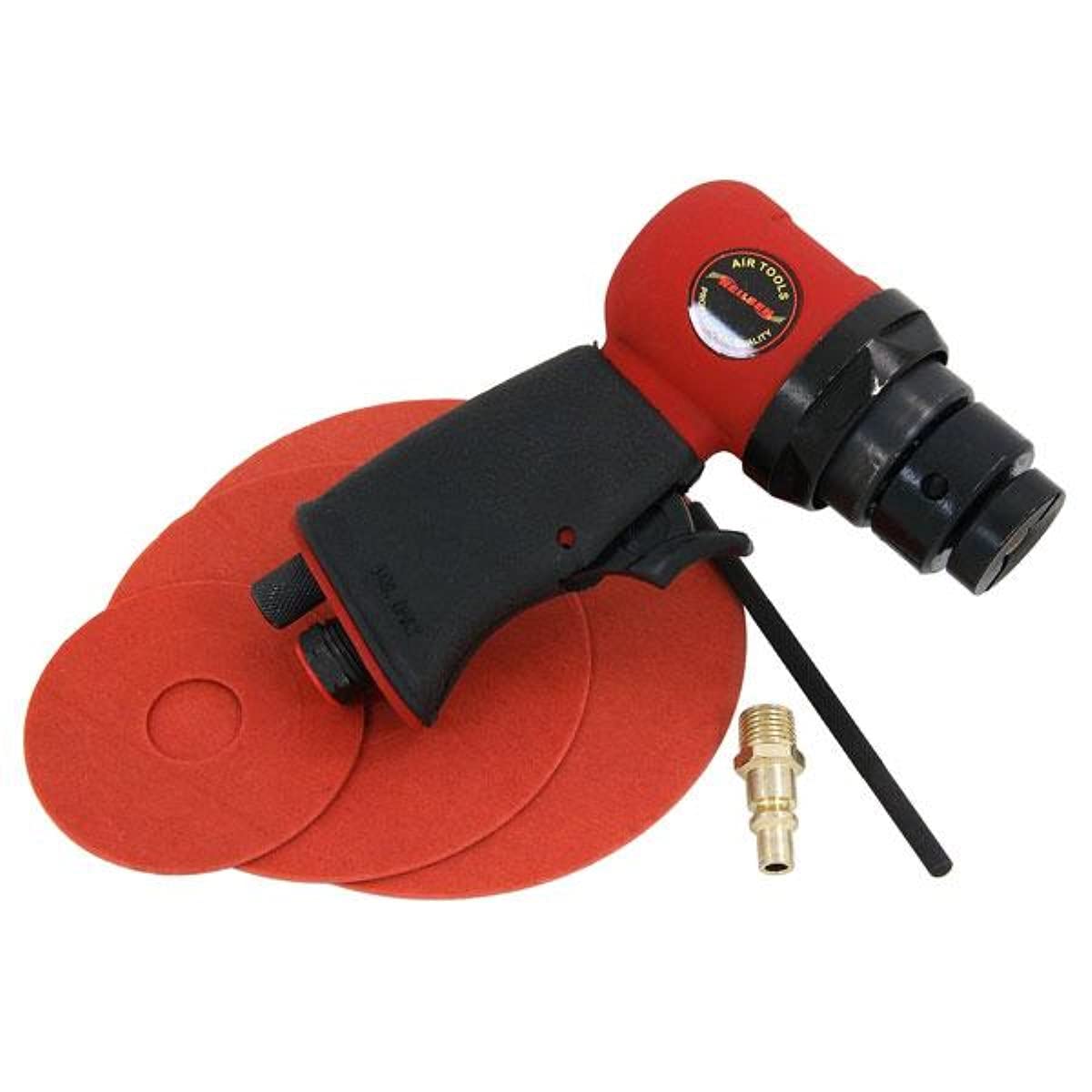 5"" AIR ORBITAL SANDER POLISHER 140mm AIR COMPRESSOR TOOL & 3 PADS