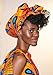 African Head Wrap Extra Long 72”x22”Wax Print Head Scarf Tie for Women (HRGOLDBLUE)