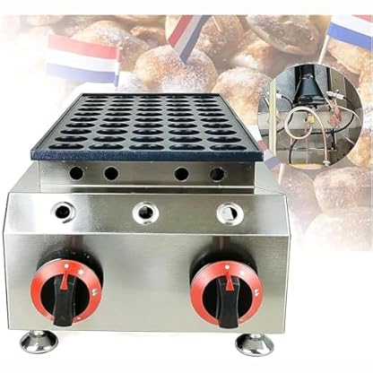 XBHKEJI Mini Dutch Pancake Baker Maker Eisenmaschine, 50 Löcher LPG Gas Antihaft-Waffeleisen, Takoyaki Grillpfanne Octopus Ball Muffin Maker für den privaten oder gewerblichen Gebrauch