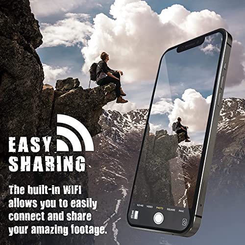 Image of icefox Action Camera 4K Underwater Camera Waterproof 40M Ultra HD 20MP Camera 170 Ultra Wide Angle External Microphone WiFi Camcorder, Dark Gray