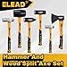 ELEAD 6-Piece Mallet Hammer Set, Fiberglass Handle Forge Steel Head, 32oz Rubber Mallet & Ball Peen Hammers, 16oz Ball Peen Hammer, 3LB Sledge & Cross Peen Hammers, 600g Wood Split Axe