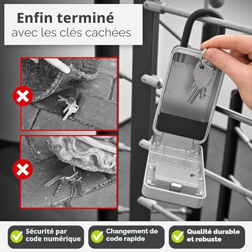 Boîte à clés XXL extérieure étanche pour bureau et maison