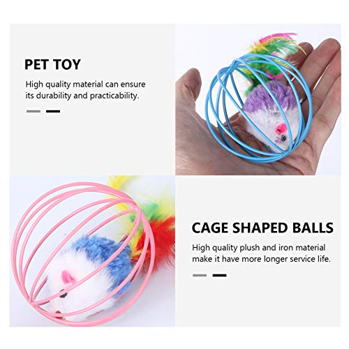 Balacoo 5 peças de brinquedos de pelúcia para gatos, brinquedo de brinquedo de brinquedo de gato fal