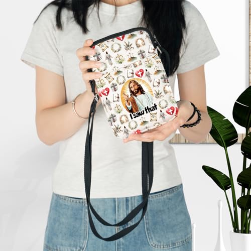 LEVLO Jesus Crossbody Bag Religious Gift I Saw That Jesus Christian Shoulder Bag Religious Christian Crosses Merch3
