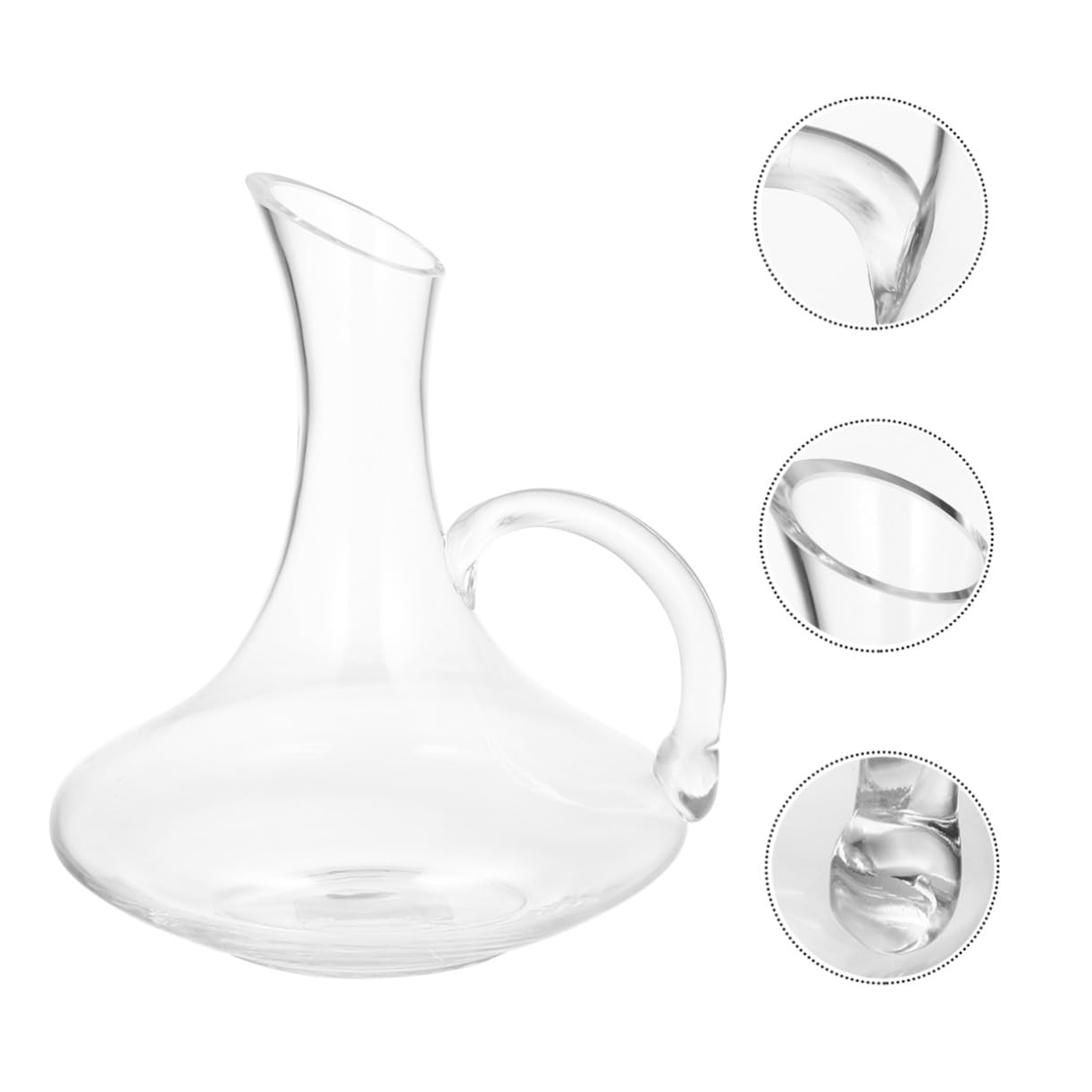 Carafe à Vin en Verre avec Poignée, Distributeur Décoratif pour Maison | Verre sans Plomb, Incision Arrondie, Usage Bar ou Table, Pièce Unique, pour Vin, Whisky et Fêtes