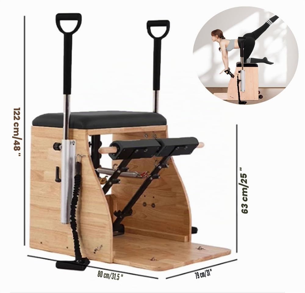 Máquina de Pilates Reformer para el hogar/Equipo de Entrenamiento de Yoga, Corrector de Postura de Yoga, Entrenador de Abdominales, Usar en casa y Entrenar en el Gimnasio