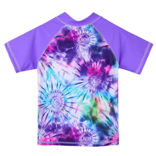 Image of TFJH E Girls Short Sleeve Swimsuit Two Piece Swimwear UPF 50+ UV 3-12 Years
