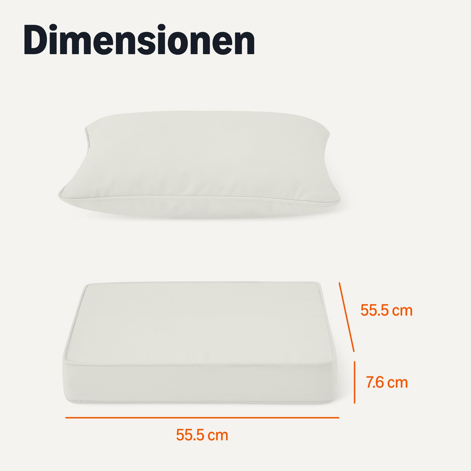 Amazon Basics Sitzkissen für Terrassenstühle mit Rückenlehne, Outdoor-Kissen mit Elastischem Polster, Wasserabweisend, 55,9cm x 55,9cm x 7,6cm, Beige, 1er-Pack