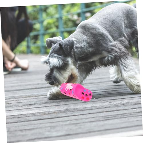 Angoily 2 Stück Bissfestes Kauspielzeug Aus Ungiftigem Gummi Mit Pfeifton Tiergerechtes Backenzahn Spielzeug Für Hundewelpen Hausschuh Design Für Haustierbeschäftigung