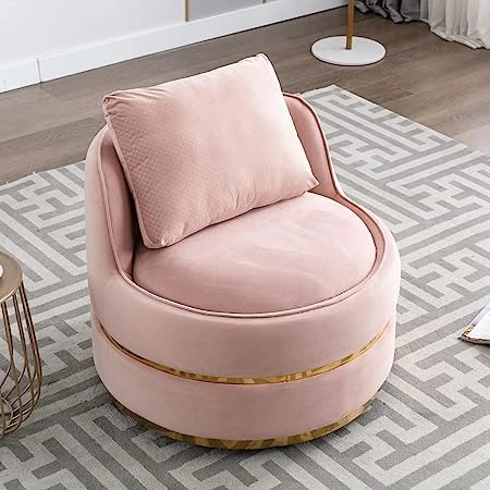 Image of Modern Armchair Single Sofa Chair for Small Apartments, Living Room or Bedroom Chair (Pink, Set of 2 Chairs) (Light Pink)