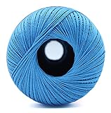 Gomitolo Cotone per uncinetto Tre ali titolo 03 05 08 16 bianco ecru rosso vari colori 100 gr filo di scozia 100% cotone filato titolo 5 8 16 (274 Azzurro, Titolo 05)