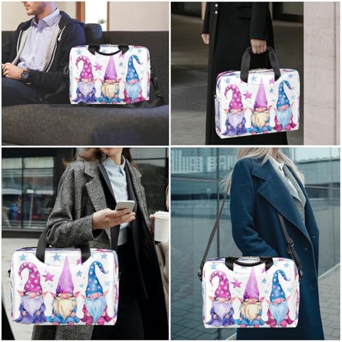 Bolsa para laptop con diseño de tres gnomos coloridos y estrellas miniatura 7