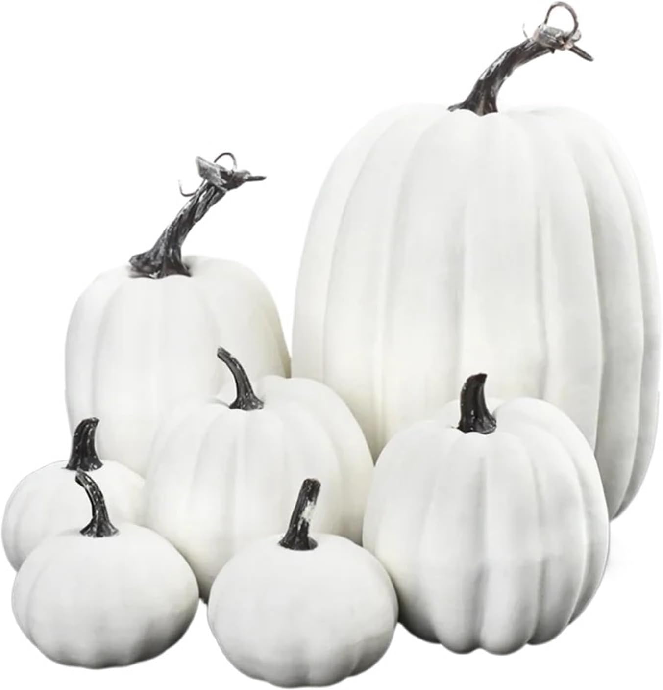 1Set Fake Foam Pumpkin Decor Fruit Vegetable Props for Party Table Centerpieces Festive Displays for Indoor and Outdoor Decoration(White)