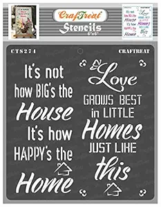 thecraftshop CrafTreat Reusable DIY Home Quotes Stencils for Craft and Art for Albums Card Making and Fabric Wall Painting (6 x 6 Inches)