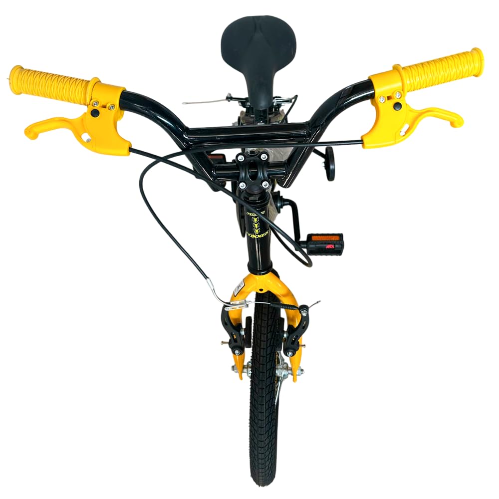 Bicicleta Infantil Aço Aro 16 Ferrara Cross Pisa Preto com Amarelo