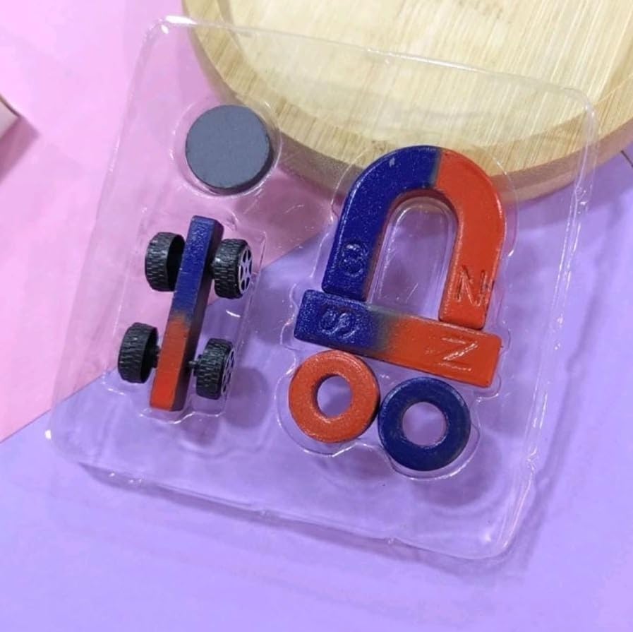 KRYTONE�.Fx Magnetic Push cart U-Type Magnet Strong Magnetic Set Magnetic car Student Physics Experiment Toy Teaching Magnet