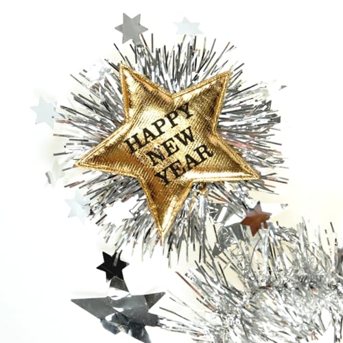BinaryABC Happy New Year Headband Tiara,Happy New Year Headbands with Star Boppers,2025 New Years Eve Party Supplies,New Years Party Favors,2Pcs - Image 6