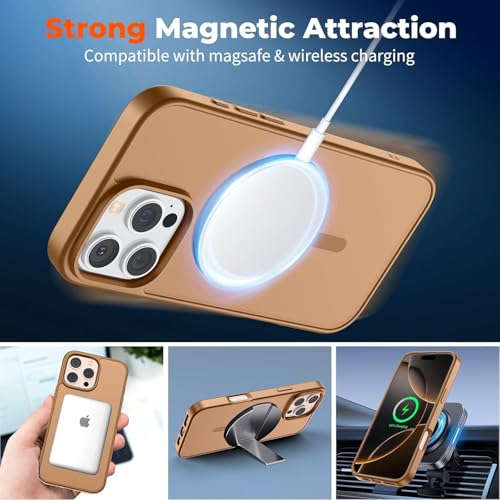 Image of AIBEX Protective OStand Case Compatible for Apple iPhone 16 MagSafe Compatible | Slim Back Cover with Camera Lens Protection, Strong Magnetic Support & Anti-Slip Grip | Military Grade Drop Protection
