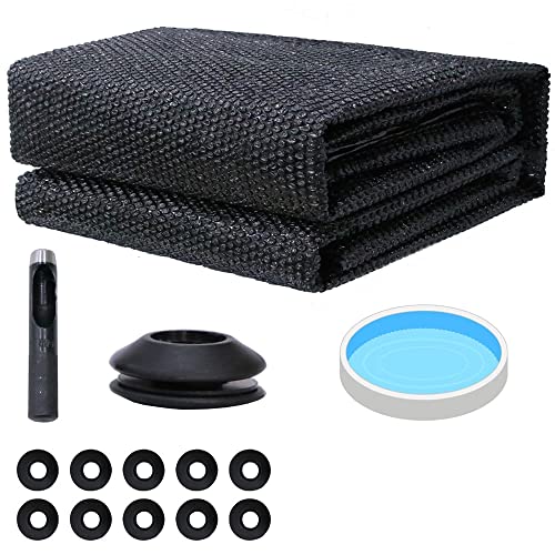 Melko Film solaire pour piscine - Diamètre : 549 cm - Pour une conservation efficace de la chaleur - Bâche solaire à œillets - Bâche thermique en PVC - Noir