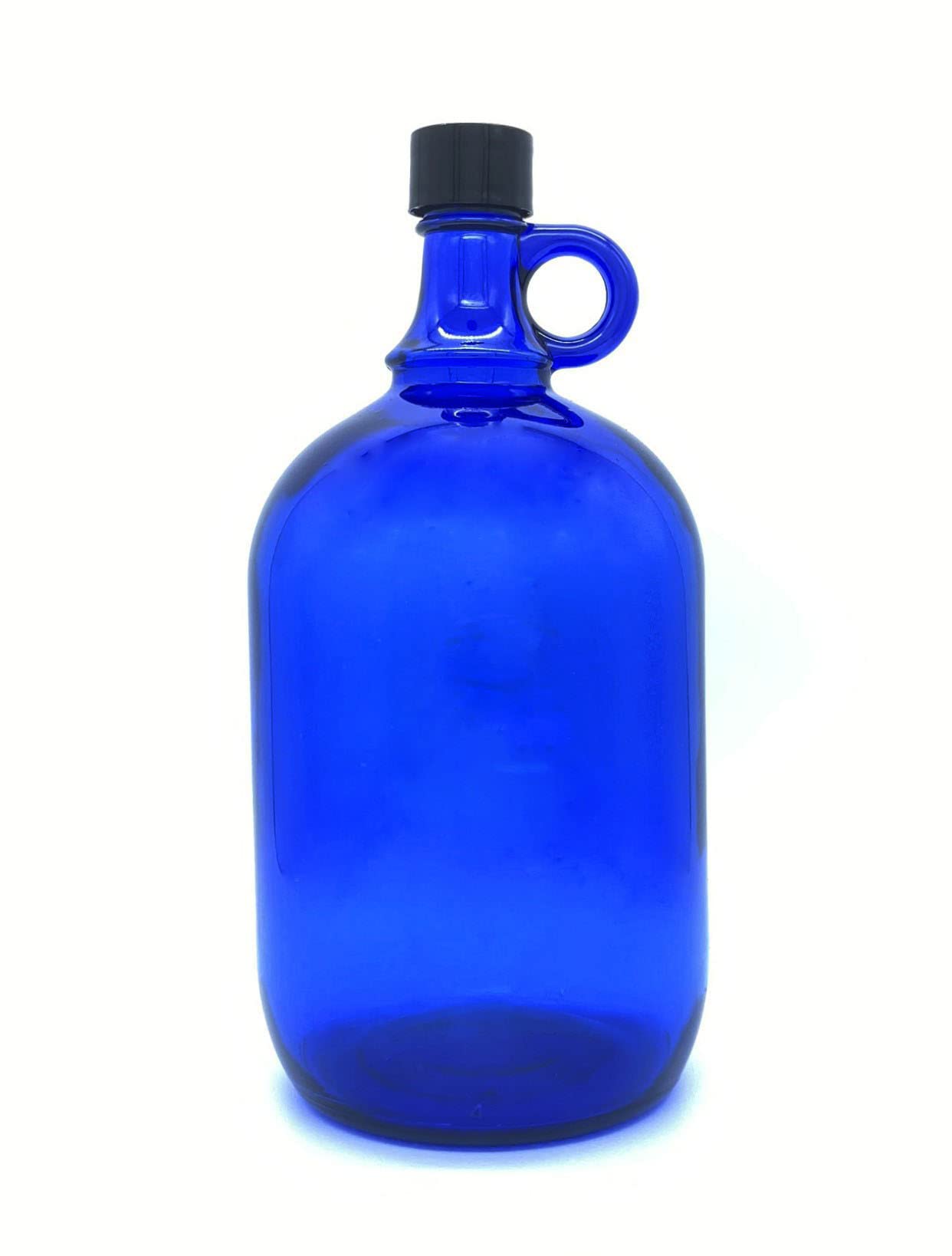 Glasballon blau 2 Liter, Henkelflasche aus Blauglas inkl. Handschraubverschluss PP31,5 (7)