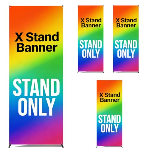 4U Media&Displays Premium X Banner Stand Display 24"x72" 4 UNITS with Carrying Bag (STAND ONLY) Great for Trade Show and Event Display