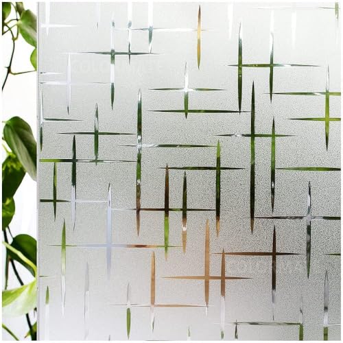 Image of COLORMATE Premium Vinyl Stained Frosted Window Glass Film (18x36 Inch) - Self-Adhesive Wallpaper Sticker Opaque Tint for Window Glass Privacy Cover, Door, Office, Home.| Anti-UV. Vertical Horizontal