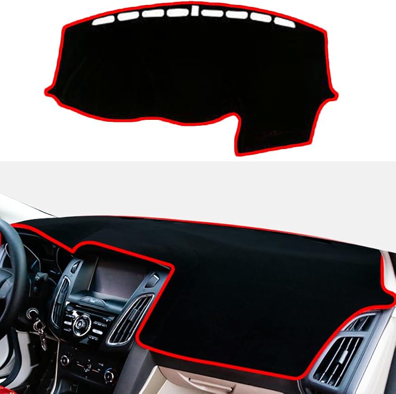 Capa para Painel Sob Medida YOFAMO para Ford Focus 2012 a 2018 sem Alto-Falante, com Borda Vermelha