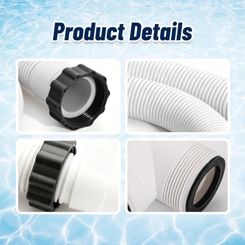 2 Pack 1.5x59 Inch Pool Pump Hose with Adapter, for Intex Coleman - White by ANATIA - Used condition - Image 5