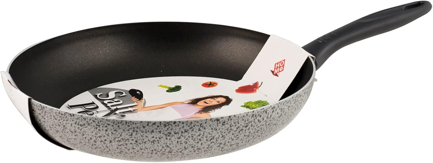 HOME Salt N'Pepper Nonstick Frying Pan, Aluminum, Black/Grey, 34 cm