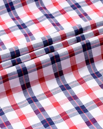 Alimens & Gentle Men'S Plaid Button Down Shirts Cotton Long Sleeve Dress Shirts Regular Fit Gingham Shirts thumb #4