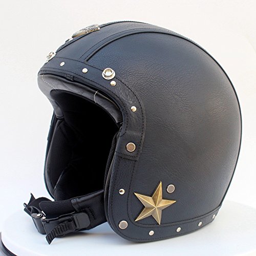 Demi-casque punk pour virée en ville et balade moto vintage avec studs