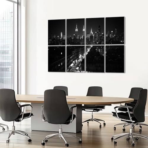 8 Pack Paneles Acústicos Artísticos Absorbentes de Sonido con Diseño de Skyline de Midtown New York City, Paneles Decorativos Autoadhesivos 48"x32" para Estudios y Oficinas miniatura 7