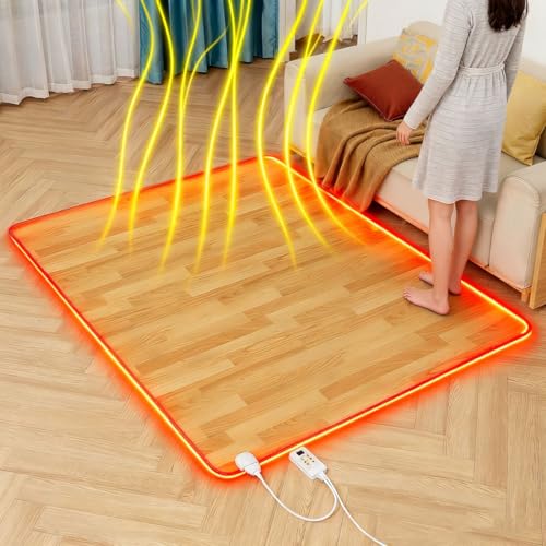Alfombrilla calefactora de suelo radiante infrarrojo para oficina, almohadilla térmica con temporizador y temperatura ajustable, adecuada para oficina y dormitorio.(140 * 200cm)