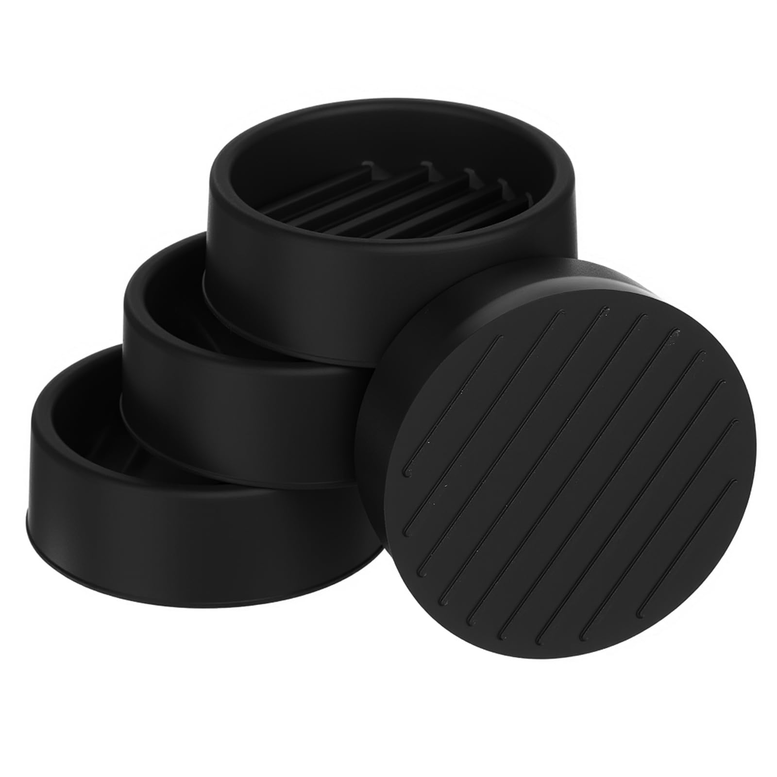 ElevateTech 4Pcs Furniture Caster Cups Round Rubber Anti-Sliding Furniture Pads Chair Leg Caps Bed Stopper Floor Protectors (4)