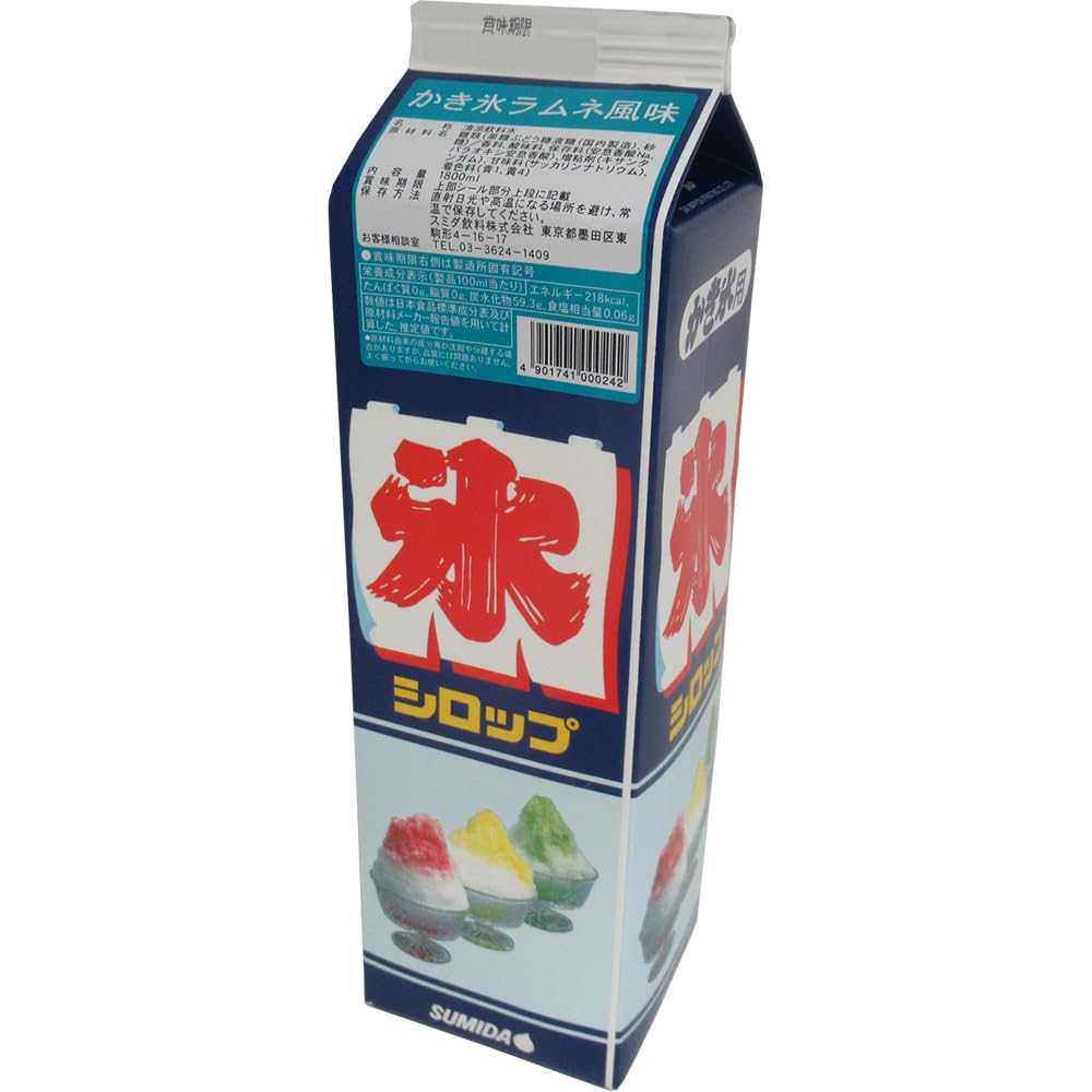 Amazon.co.jp: スミダ飲料 かき氷 ラムネ風味 1800ml : 食品・飲料・お酒
