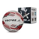 Vector X Reflect Pro Emboss PU Hand Stitched Indoor/Outdoor Water-Resistant Football with Rubber Bladder, White-Red, Size 5, Suitable for Match and Training for Adults 15+ Years gallery image